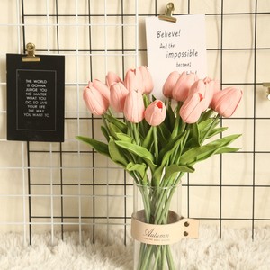 28 Pcs Multicolor Artificial <strong>Tulips</strong> Faux Stems Real Feel PU Bouquet Centerpiece Floral <strong>Table</strong> Decor Valentine's Day Wedding - Product Image 4