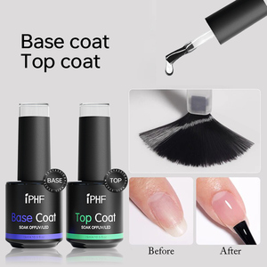 IPHF Hema Free Clear Top Coating Gel <span class=keywords><strong>Base</strong></span> e Top Coat Smalto per Unghie Senza Residui Lucido UV - Product Image 1