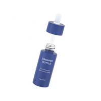 Verre à essence gris bleu rose 30 ml 1oz flacon compte-gouttes à bouton-poussoir emballage en verre flacon compte-gouttes à presse à huile pour les yeux