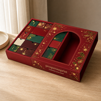 Boîte de calendrier de l'avent personnalisée de luxe avec plusieurs compartiments vides pour l'emballage du compte à rebours de Noël, idéale pour les échantillons de beauté et les cadeaux