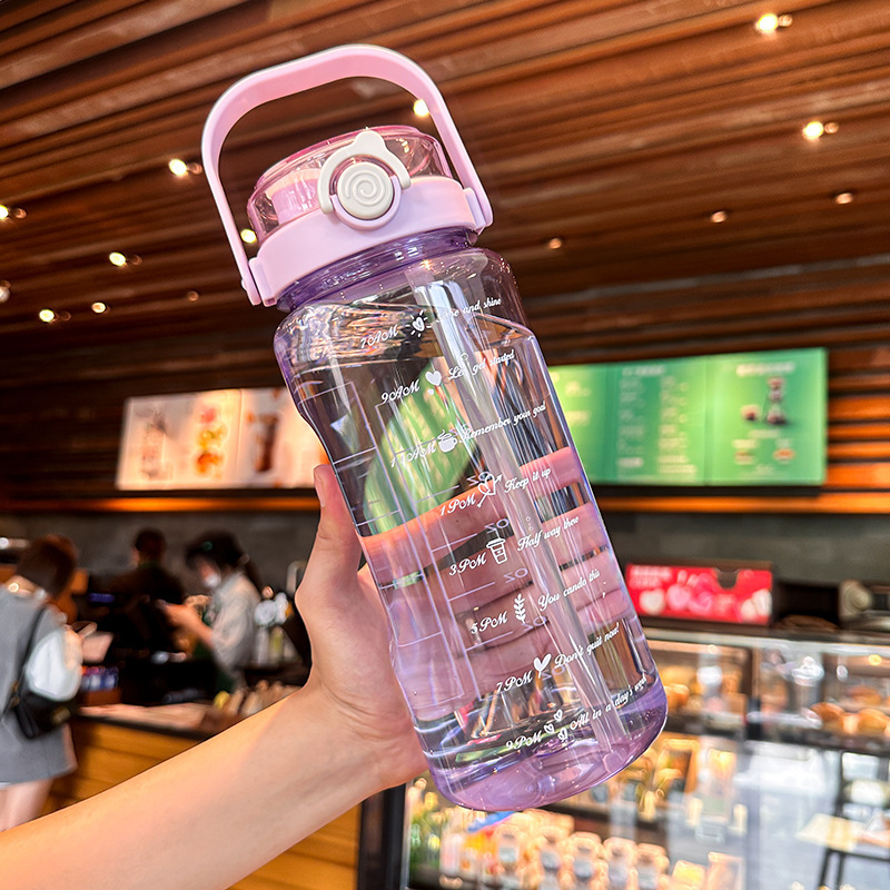 Taro purple 1500ml resistant portable double drink cup lid]]
