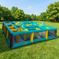 Jeux gonflables interactifs WINSUN sur le thème de la jungle, labyrinthe gonflable, combos d'obstacles, jeux gonflables commerciaux pour événements