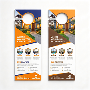 Impresión de Folletos Publicitarios de Cartón para Inmobiliarias, Personalizados al por Mayor, para Colgar en la Puerta, para Marketing Inmobiliario - Product Image 2