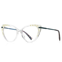 Lunettes anti-lumière bleue pour femmes, monture TR90 élégante de style œil de chat, personnalisables avec prescription pour myopie et hypermétropie