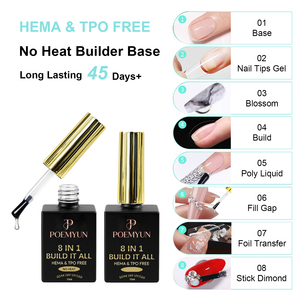 Poemyun Gel Constructor de Uñas Nuevo y Popular, con Logotipo Personalizado, Muestra Gratuita, Diseño en Botella de 15ml, Gel Constructor 8 en 1 - Product Image 3