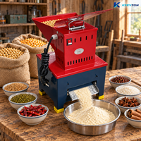 Moulin à céréales électrique à chargement facile et broyage fluide pour fermes rurales et petites usines d'aliments pour animaux, avec trémie d'alimentation large, machine à broyer le maïs
