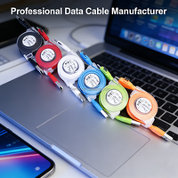 Cable de Carga Retráctil Universal 3 en 1 con Logotipo Personalizado, Multi USBA/Tipo-C/Micro USB para Teléfonos y Tabletas