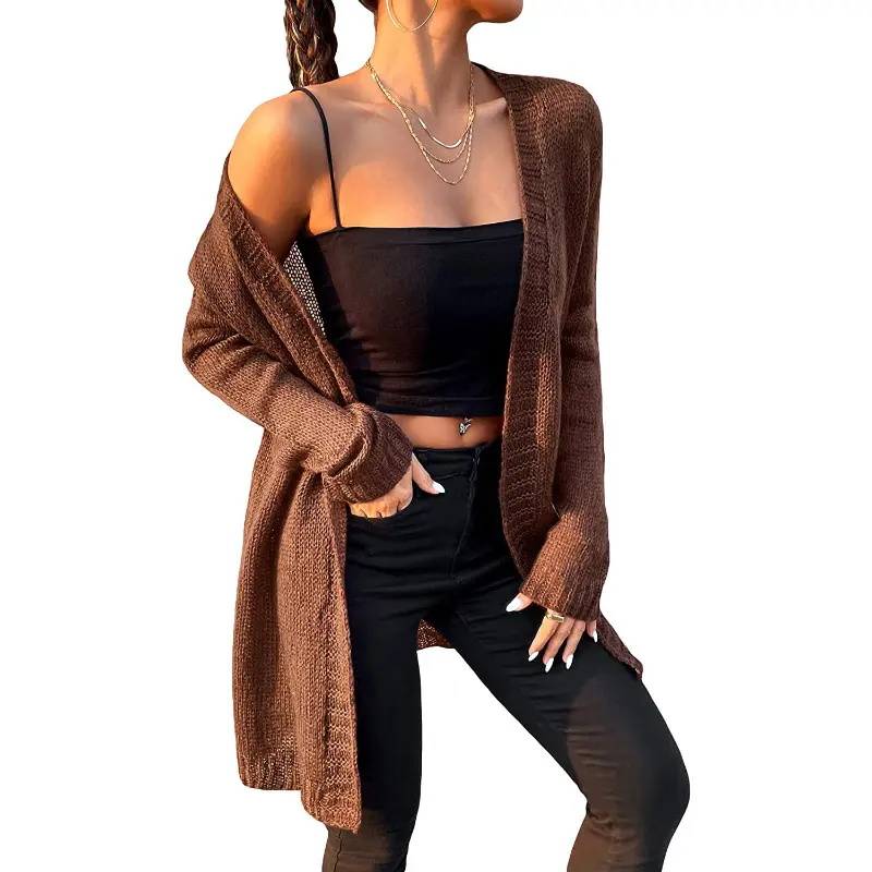 Winter Fashion Women Knitted Open Front Cardigan Sweater Long Sleeve Casual Shrugs