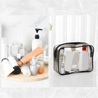 Sac cosmétique Transparent PVC femmes fermeture éclair clair sacs de maquillage étui de beauté voyage maquillage organisateur stockage bain toilette trousse de lavage