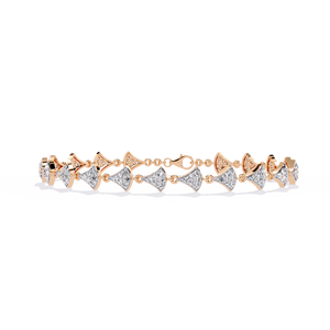 Calidad brillante superior y forma redonda 10K a 18K Oro sólido Pulsera de diamantes cultivados en laboratorio Cuatro puntas disponibles en tamaños personalizados - Product Image 4