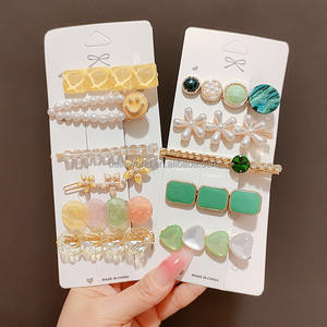 Belleworld оптовая продажа «Гладиатор» с ремешками ложка ножницы fishbone заколки модная Женская Корейская обувь; Со стразами; С бантом и цветочным рисунком для девочек заколки для волос комплект - Product Image 5