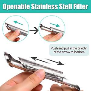 Yongli ที่กรองชาสแตนเลสแบบ3-in-1ที่กรองชาพร้อมแปรงและตะขอสำหรับใบชาหลวม - Product Image 5