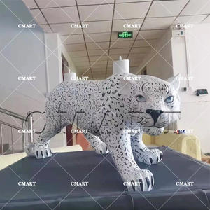 Mesa de centro moderna con diseño de hipopótamo, estatua de fibra de vidrio de mono, escultura de Pantera Rosa, mesa de centro de cristal con hipopótamo - Product Image 5