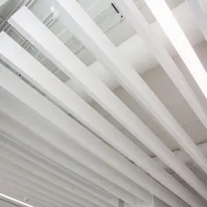 Acousic baffle g suspended acoustic ceiling line shape glass wool 60*120cm hanging ceilings with spring steel cable fixed