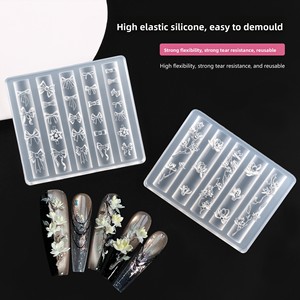 Moule en silicone 3D pour nail art, décoration fleur, nœud, étoile, vente en gros - Product Image 2