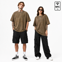 T-shirt Homme Oversize Rétro 100% Coton Épais, Impression DTG, Logo, Effet Délavé à l'Acide, Vintage, Personnalisé