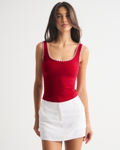 เสื้อแคมิท็อปถักลายริบ คอเหลี่ยม แต่งขอบตัดสี สำหรับผู้หญิง สไตล์ลำลอง ลดราคาพิเศษประจำฤดูร้อนปี 2026 จาก LEDUO - Product Image 2