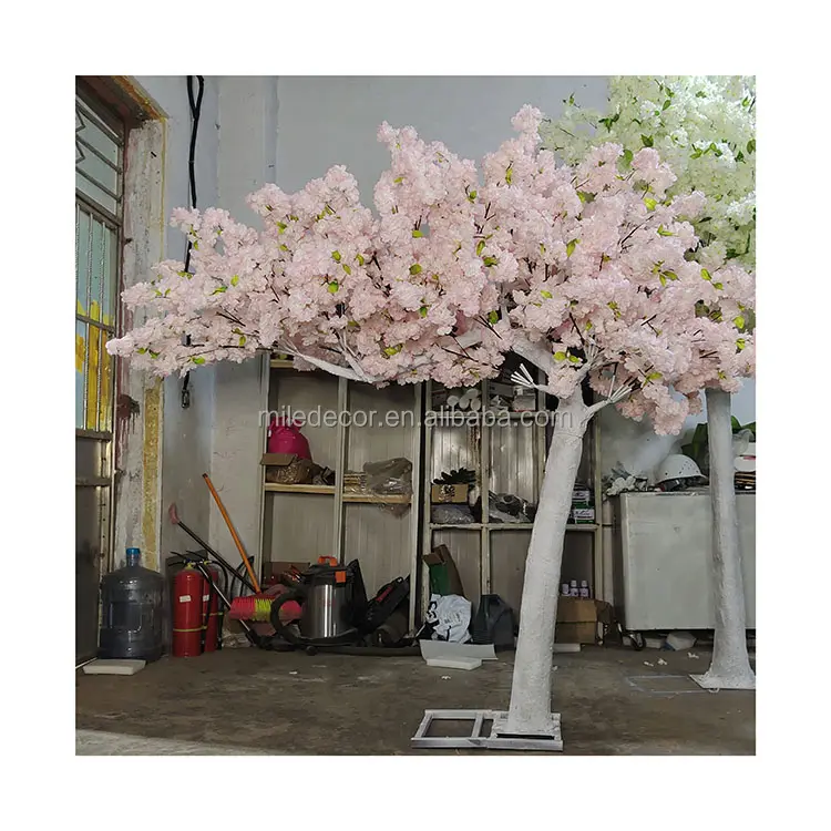 Dekorasi acara pernikahan populer pohon sakura putih merah muda tanaman bunga sakura buatan tinggi