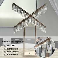 Nouveau centre de table en or SMS pour mariage, support de fleurs en cristal pour la décoration de table d'événements de mariage