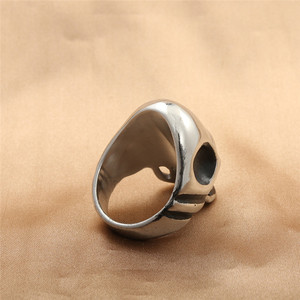 Skull <b>Ring</b> <b>Titanium</b> Steel Silver Men's Fashion Jewelry Gift Punk Style Geometric Design 280661 - Product Image 2