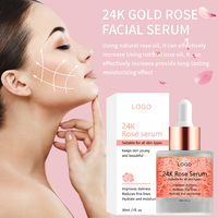 Sérum Éclaircissant Visage HCBR Or 24K 30ml Vitamine E & C Liquide Anti-Rides Anti-Âge Rose pour le Visage Durée de Conservation 3 Ans