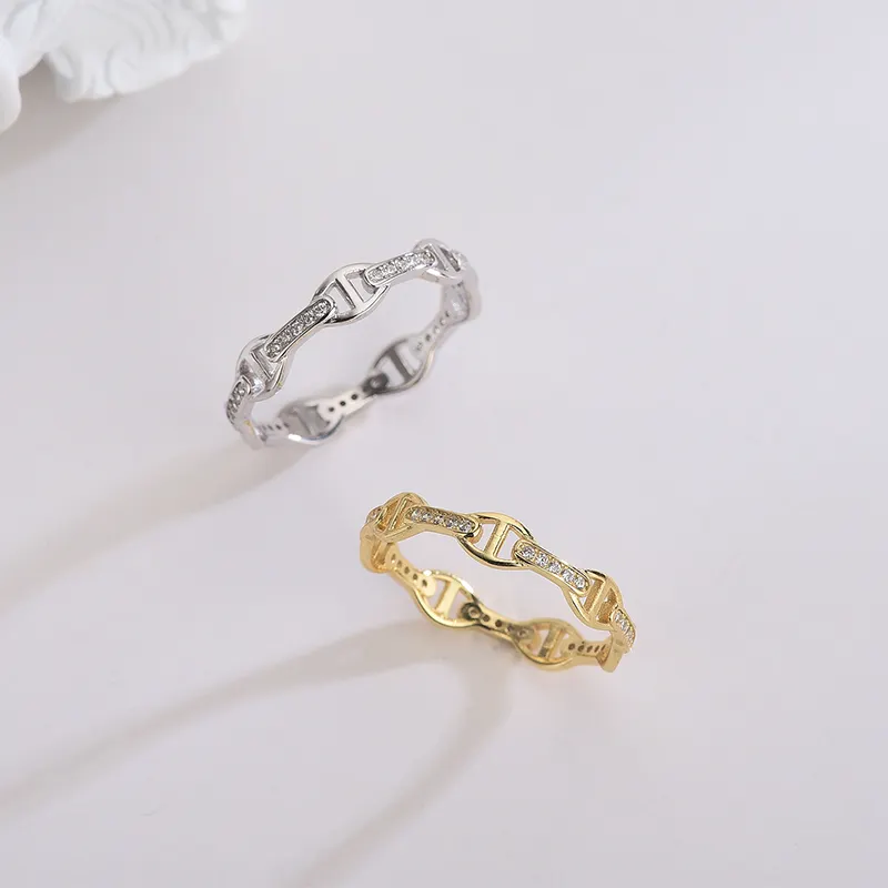 2020 Corrente de prata esterlina Anéis de Dedo para As Mulheres de alta Qualidade