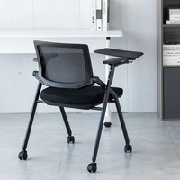 Chaise de formation pliable avec cadre en métal électro-plaqué, avec tablette d'écriture pour le bureau d'étude