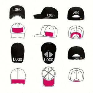 Elegante Gorra de Béisbol Unisex Oxford de 6 Paneles con Estampado de Leopardo, 100% Algodón, Hebilla Metálica, Detalle Bordado Rosa y Negro, Estilo Deportivo Urbano - Product Image 4