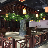 Grand arbre ficus artificiel d'intérieur pour la décoration d'hôtels et de restaurants, simulation luxuriante unique d'arbre banian, plante d'intérieur