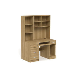 <span class=keywords><strong>Bureau</strong></span> d'ordinateur moderne en bois personnalisable <span class=keywords><strong>avec</strong></span> meuble de rangement, table d'écriture <span class=keywords><strong>avec</strong></span> tiroirs verrouillables et étagère pour la maison et les étudiants - Product Image 2