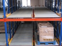 Estante de flujo de paleta de rodillos de alta densidad industrial