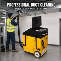 Nouvelle machine électrique automatique de nettoyage de conduits d'air avec brosse rotative et aspiration pour l'élimination de la poussière des conduits de climatisation
