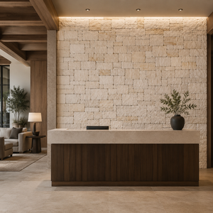 Revestimiento de pared exterior de losa de arenisca blanca, chapa de piedra partida, acabado de superficie natural duradero. - Product Image 6