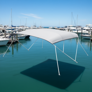 Toldo Bimini Gris Claro de 4 Arcos para Barco, 96"Lx(97"-103")W, Cubierta de Repuesto Premium para Uso en Embarcaciones - Product Image 2