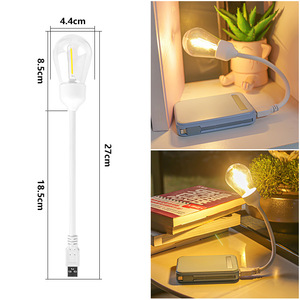 Tungsten Filament Night <b>Light</b> USB Portable Eye Protecting Dormitory Bedside Lamp - Product Image 4
