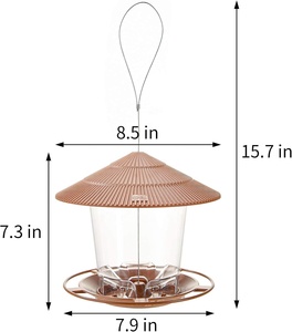 Mangeoire à oiseaux en cascade anti-écureuil suspendue avec matériau ABS/PVC résistant à l'eau pour une utilisation en extérieur, thème animal moderne - Product Image 4