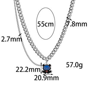 Collar de Diablo en Oferta, Regalo de Halloween, Esmalte Negro y Azul, Personalizado, Collar con Colgante de Acero Inoxidable para Hombre y Mujer - Product Image 6