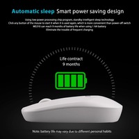 Ratón Inalámbrico para Oficina, Delgado y Portátil, Ratón Óptico Inalámbrico de 2.4g, USB, para PC, Portátil, Ordenador