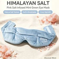 Masque pour les yeux en sel de l'Himalaya, compresses chaudes micro-ondables, masque pour les yeux personnalisable, rempli de sel naturel, masque pour les yeux en peluche douce