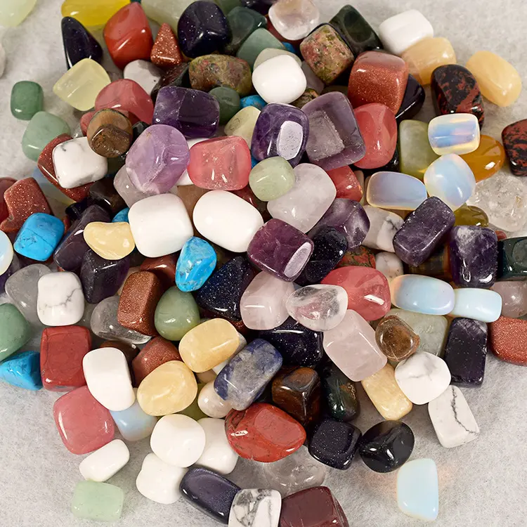 Diy Wholesale charms 7 chakras reiki healing crystals Tumbled stones jewelry box set for gift jade stone