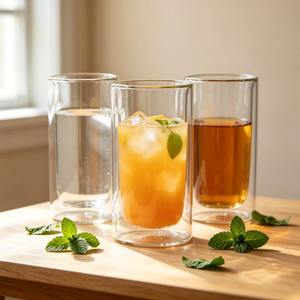Vaso de Vidrio de Borosilicato de Alta Resistencia LAKOTTO, Doble Pared, Apto para Lavavajillas y Microondas, Reutilizable para Uso Diario - Product Image 3