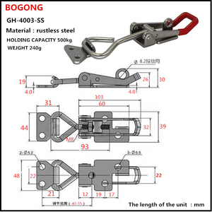 ตัวล็อคแบบหนีบ BOGONG GH-4003-SS รุ่น 4003 รับน้ำหนักได้ 500 กก. ตัวล็อคแบบปลดเร็ว รุ่น 4003SS - Product Image 2