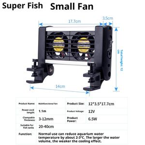 <span class=keywords><strong>Cool</strong></span> <span class=keywords><strong>Fish</strong></span> 220V Salon Aquarium Ventilateur De Refroidissement Écologique Angle Réglable Flux D'air Économie D'énergie pour Poisson Tortue Corail Réservoirs - Product Image 6
