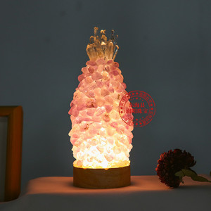 Bán Buôn Tự Nhiên Rõ Ràng Rose Quartz Dứa Hình Đèn Chữa Bệnh Đèn Pha Lê - Product Image 6