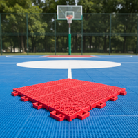 Dalles de sol emboîtables en caoutchouc et plastique écologiques assemblées pour terrain de basketball, 3 mm d'épaisseur, anti-bactériennes et amortissantes