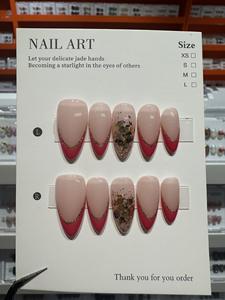Recién llegado, Serie de Navidad, <span class=keywords><strong>Uñas</strong></span> postizas hechas a mano, diseño de patrón de flores de nieve, aguja larga, Prensa Francesa <span class=keywords><strong>en</strong></span> <span class=keywords><strong>uñas</strong></span> acrílicas - Product Image 3