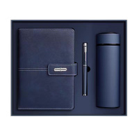 Ensemble cadeau d'entreprise personnalisé, carnet en cuir PU avec gobelet en acier inoxydable et clé USB, cadeau promotionnel de luxe