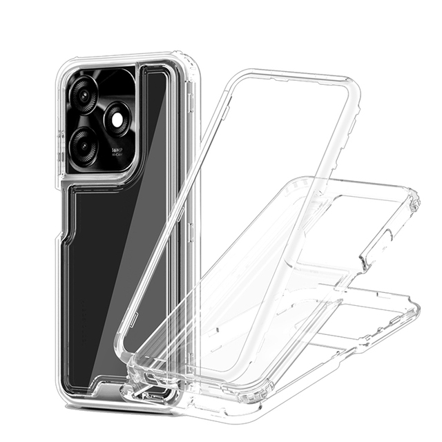 IVYMAX Clear Transparent Heavy Duty Cell Phone Case for Tecno Spark Go 2023 2024 10C 20C 10 Pro Shockproof 360 Case