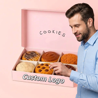 Emballage de biscuits biodégradable personnalisé avec estampage à froid, papier alimentaire, boîtes à biscuits pour boulangerie avec logo