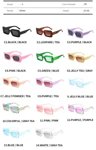 2022 moda şeker renk küçük boy Vintage güneş gözlüğü kare trend yaz basit CE tasarlanmış dikdörtgen Logo ile güneş gözlüğü